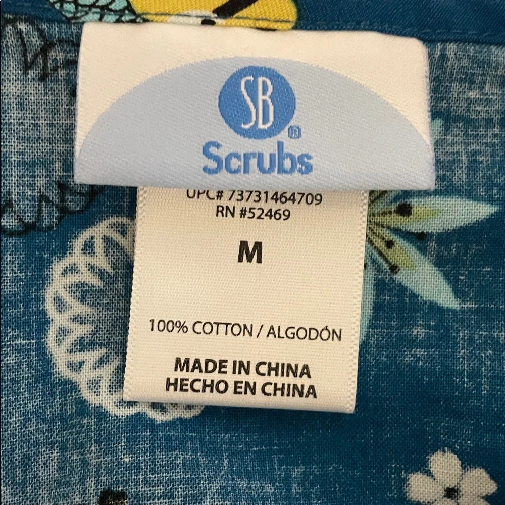 SB Scrubs Blue Teal Owl Print Size Medium - Picture 6 of 6